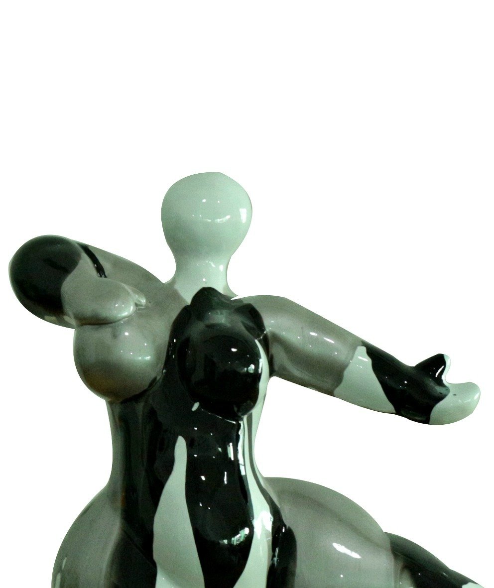 Meubletmoi Statuetta Donna Statua Ballerina Decorazione Grigia Nera Stile Pop Art – Oggetto Design Moderno