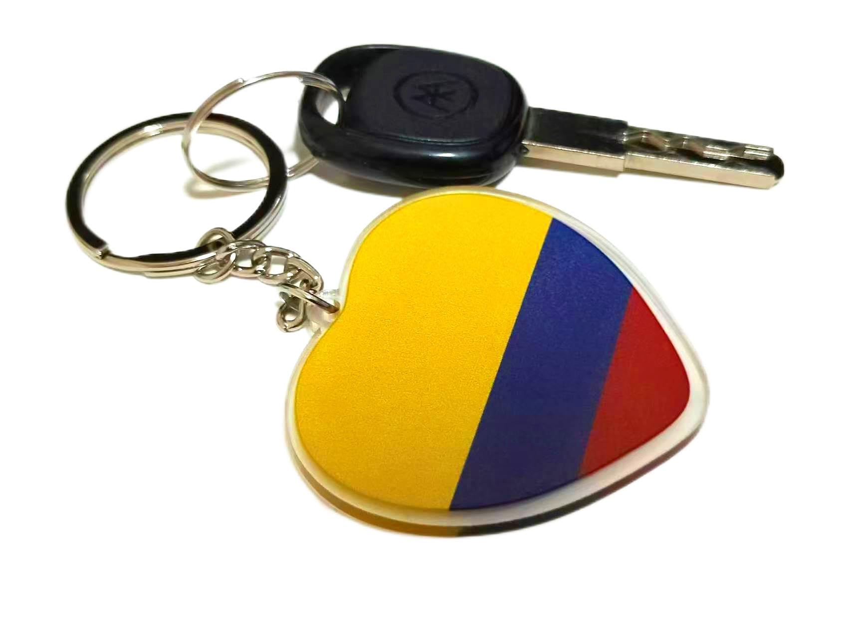 Snapklik.com : Colombia Flag Keychain- 2 Pack