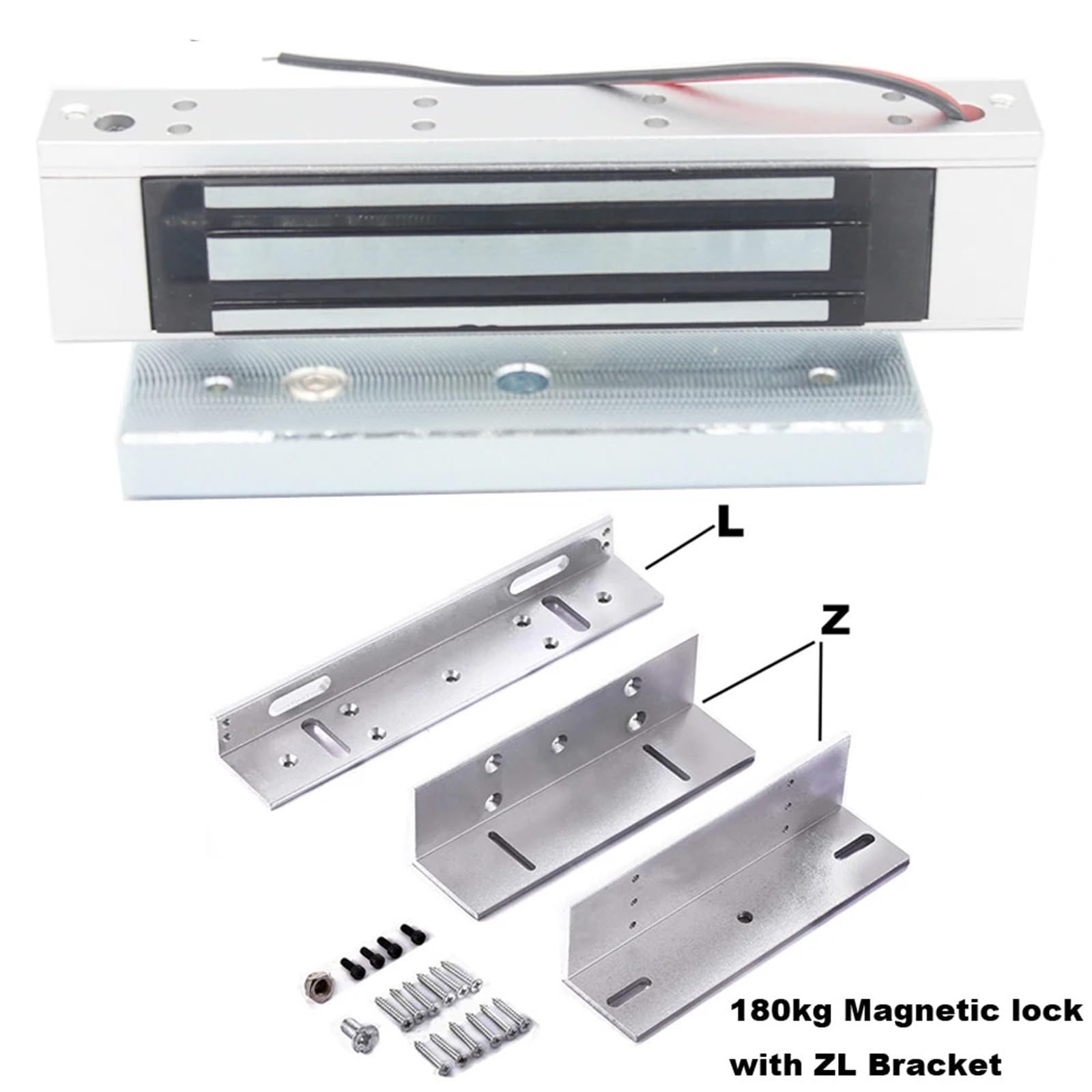 Zutrittskontrolle, 180 kg 350 lbs 280 kg 600 lbs Elektrisches Magnetschloss DC 12 V Einzeltür-elektromagnetisches Schloss mit ZL-Halterung(180kg with ZL)