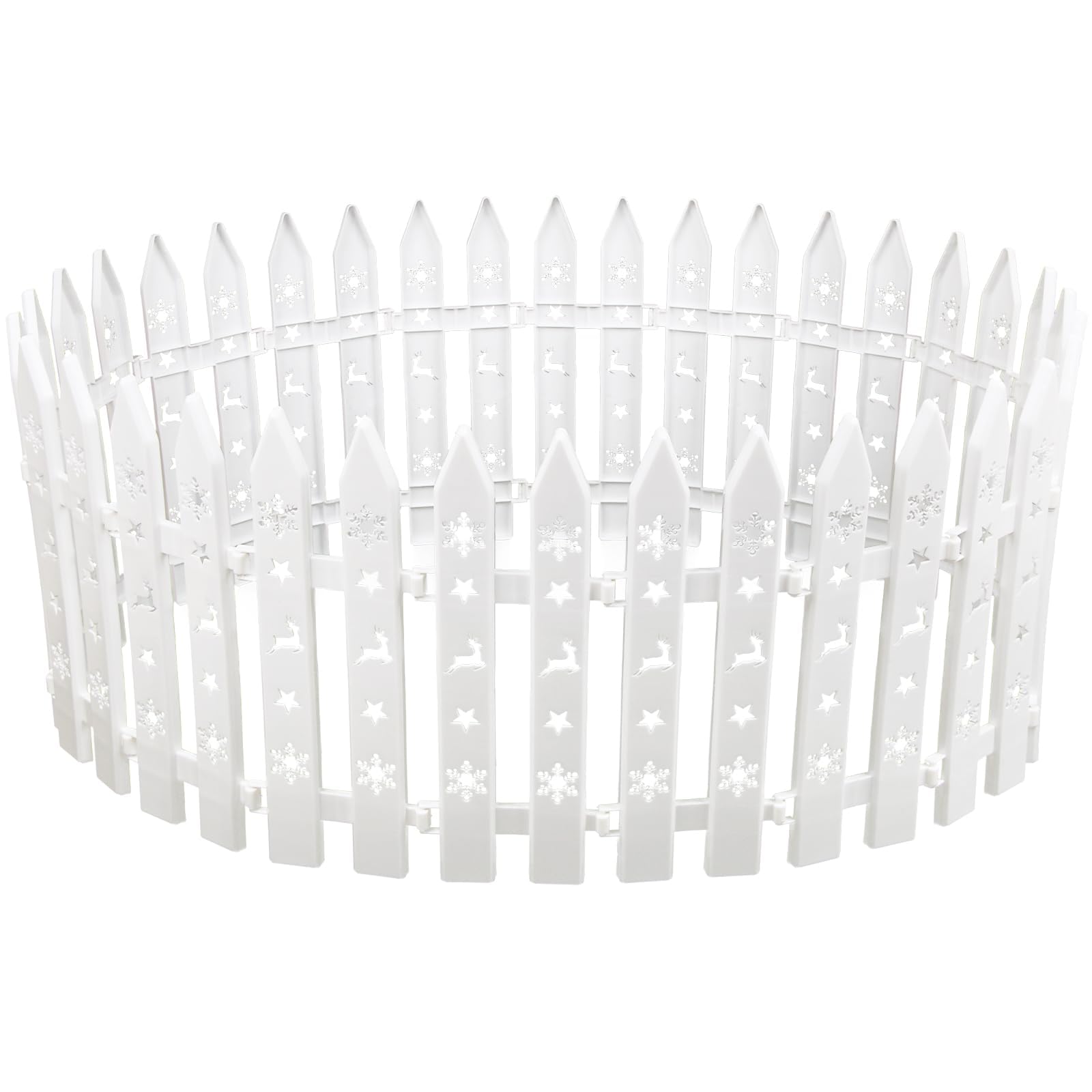 BOFUNX 24pcs Mini Valla para Navidad Valla Miniatura Cerca del Árbol de Navidad de Plástico Blanca Decoración para Hogar Boda Jardín Fiesta 29.5x11.5cm