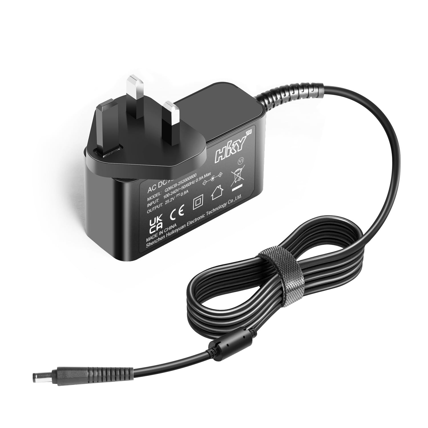 HKY 25.2V Power Supply Adapter for Segway Ninebot eKickScooter Zing C8 C10 C20 C15 C2 C2 Pro E8 E10 E12 082-07-0012 Kids Electric Kick Electric Scooter 21.6V Li-ion Battery Charger UK Power Cable