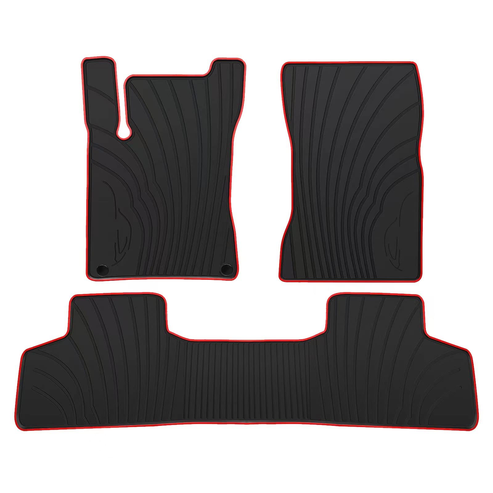 Photo 1 of Lwope Car Floor Mats Custom Fit for Mercedez Benz GLB 2020-2023 Black Red Rubber All Weather Protection Auto Floor Liners Heavy Duty Odorless Red 2020-2023 Benz GLB