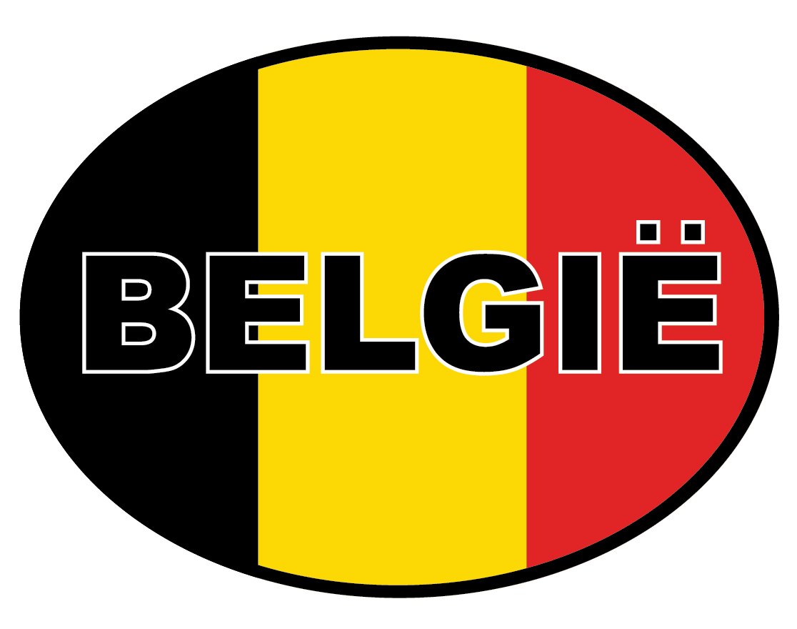 Landing Designs Pack Of 2 Belgie- Belgium Flag Car Van Vinyl Stickers 180Mm By 130Mm Each