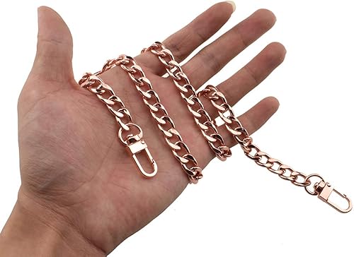 Miniatura 57 de HAHIYO Correa metálica de cadena para bolso de 43.3' de oro para bolso cruzado, bandolera y bolso de mano, cómoda y plana de 0.4' de ancho, extra