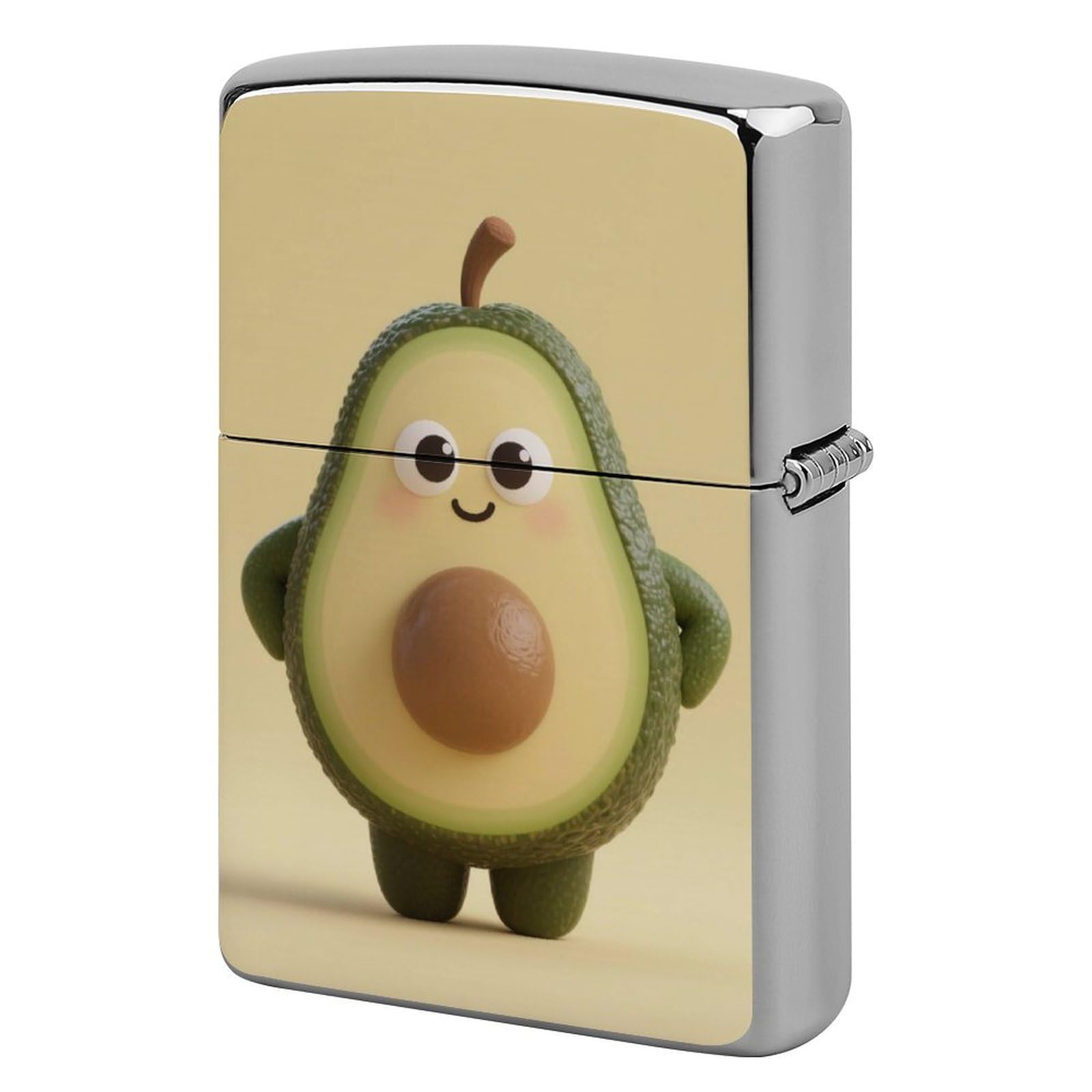 Cute Avocado Lighter Case Cover Vintage Metal Lighter Sleeve Reusable Lighter Protective Cover Decorative Lighter Holder Birthday Gifts for Men Women