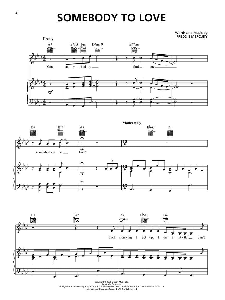 Bohemian Rhapsody: Music from the Motion Picture Soundtrack: Piano, Vocal, Guitar