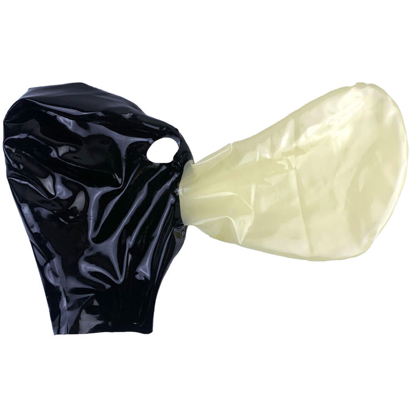 PRLBESL Latex Hood Natural Rubber Hood with Full Face Coverage Back Zipper Handmade for Unisex Costume Headdress(Size:S-63CM)