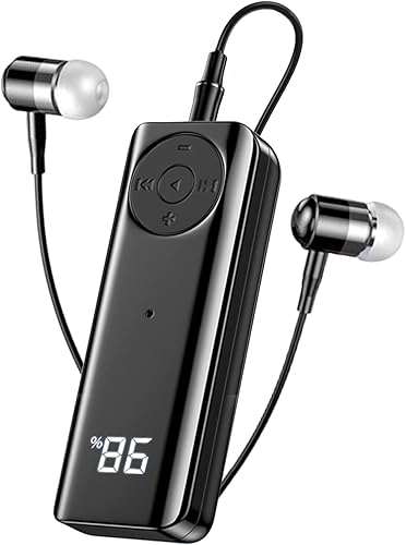 Auriculares con receptor Bluetooth 5.3, mini adaptador de audio inalámbrico de 0.138 in, manos libres, kit de coche, clip, portátil, salida estéreo,