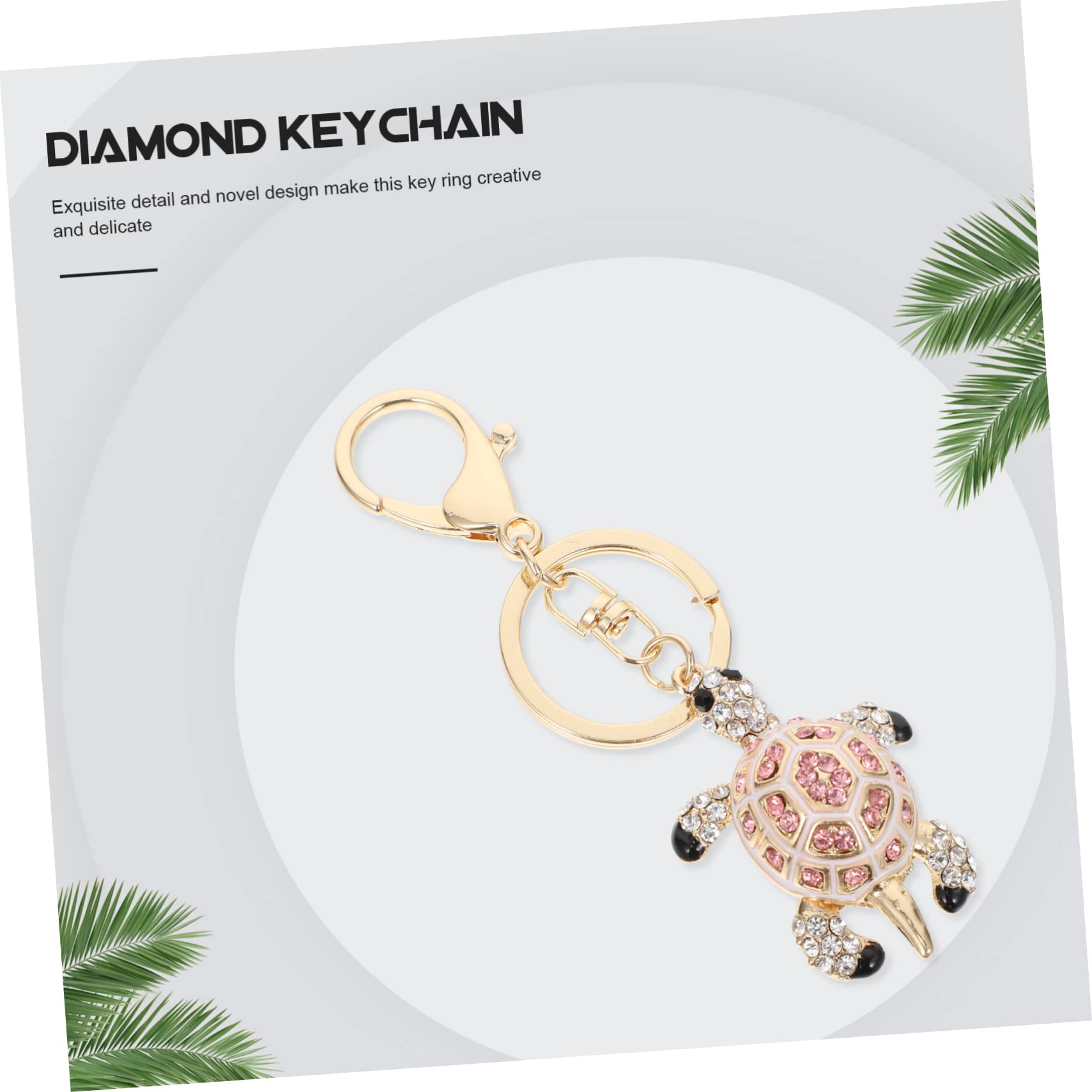 TENDYCOCO Metal Turtle Keychain Diamond Bag Pendant Fashionable Turtle Decor Keychain for Friends