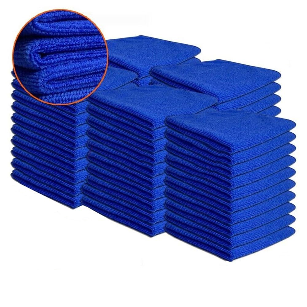 Hypeshops Lot 50pcs Microfiber Towel Cleaning Cloth No-Scratch Rag Car Polishing Detailing