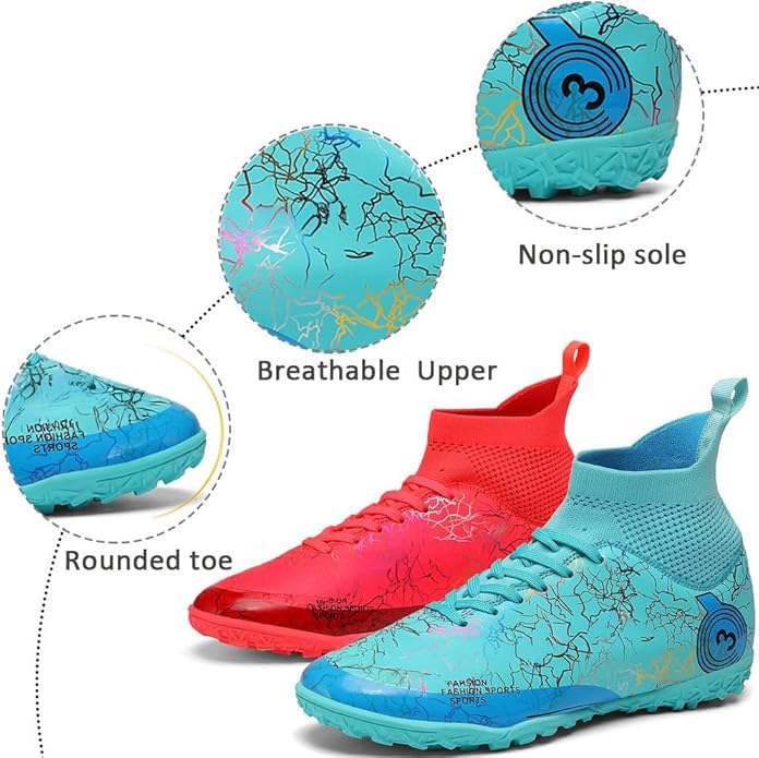 Kids Soccer Shoes Boys Girls Football Trainning Shoes Youth Firm Ground Athletic Turf Shoes Outdoor Professional Soccer Shoes Sneakers2