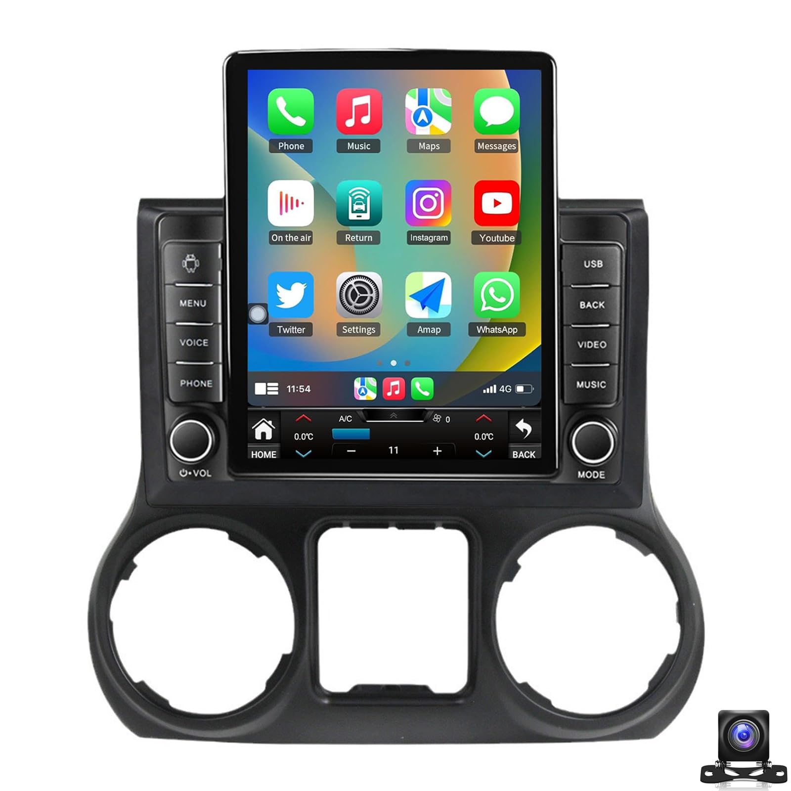 9,7″samochodowy system radia stereo do wymiany dla modeli J-eep Wrangler JK Dodge Ram 1500 2500 Compass Grand Cherokee CarPlay/Android Auto/ekran dotykowy/FM/kamera(Size:TS400,Color:2011-2014)