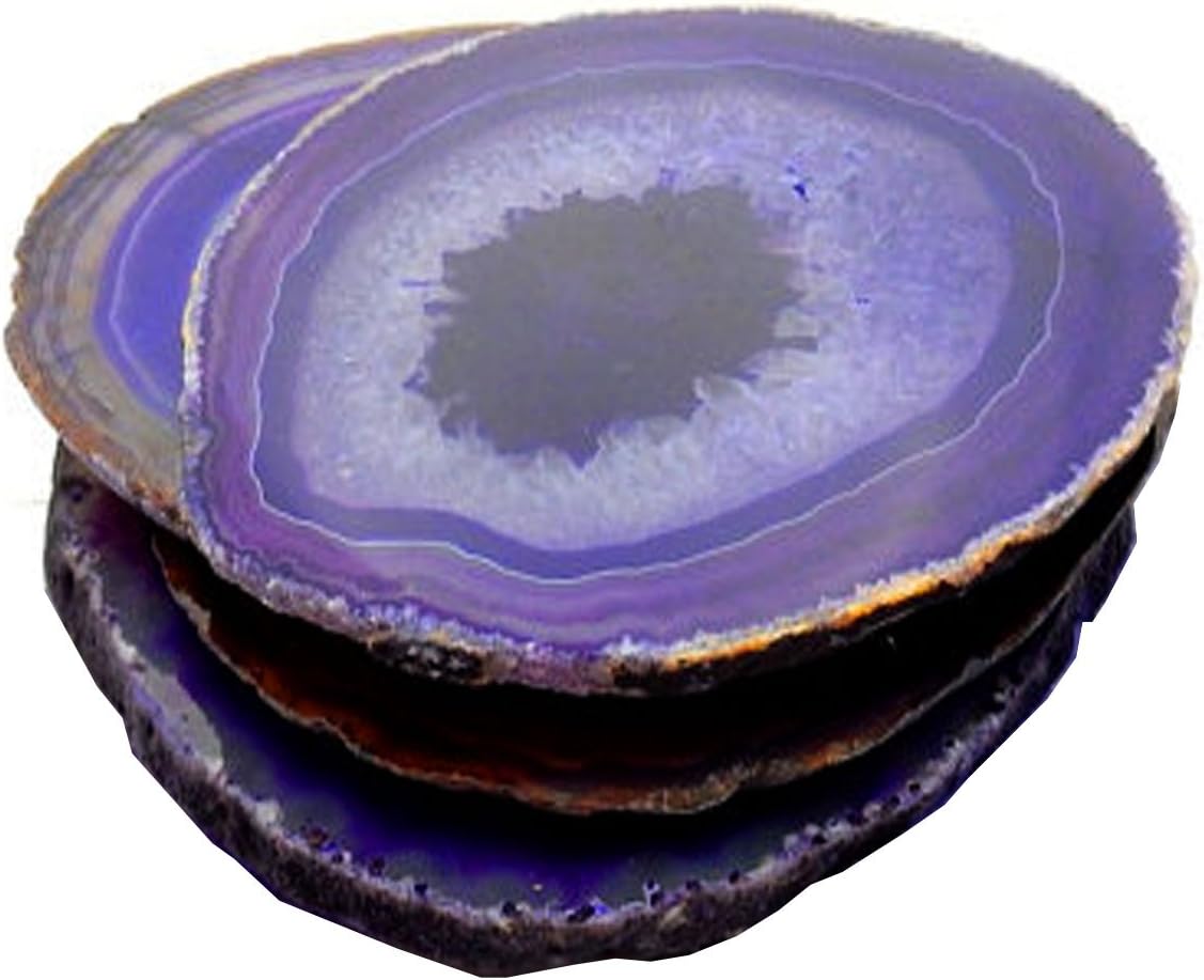 4 (FOUR) Agate Coaster - Purple Colored Agate Coasters Rock Paradise COA (AM10B1)