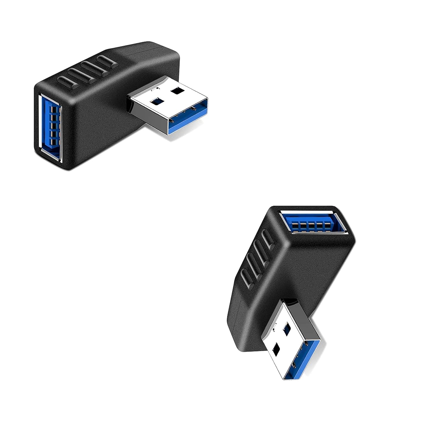 fdealz [ 2 Pieces USB 3.0 Adapter 90 Degree Left Angle and Right Angle Coupler Connector, Male to Female USB Cable Extender Connector for Computer, Laptop, Desktop-image-19
