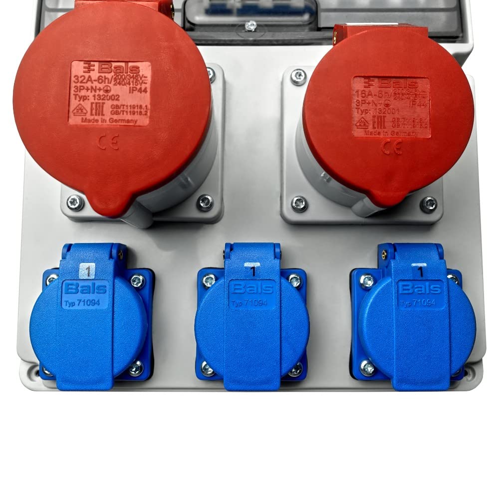 RoadEu - Stroomverdeler 16A CEE contactdoos met 4 x Schuko