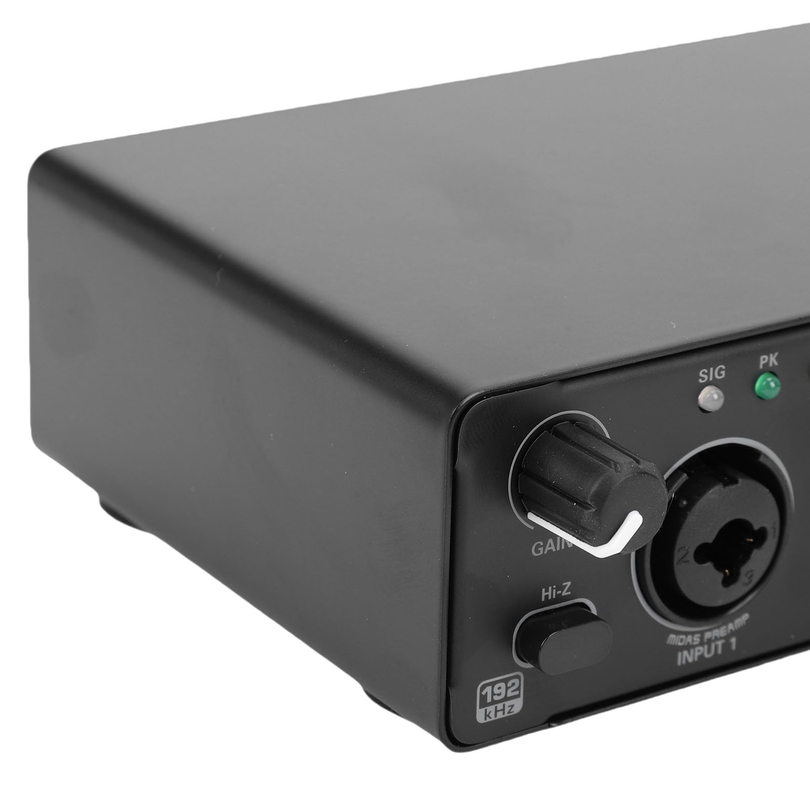 Focket Interfaz de audio USB para grabación, streaming y podcasting, con XLR, mezclador de audio de 24 bits a 192 KHz, alimentación fantasma de 48 V, equipo de estudio para PC (BLACK)