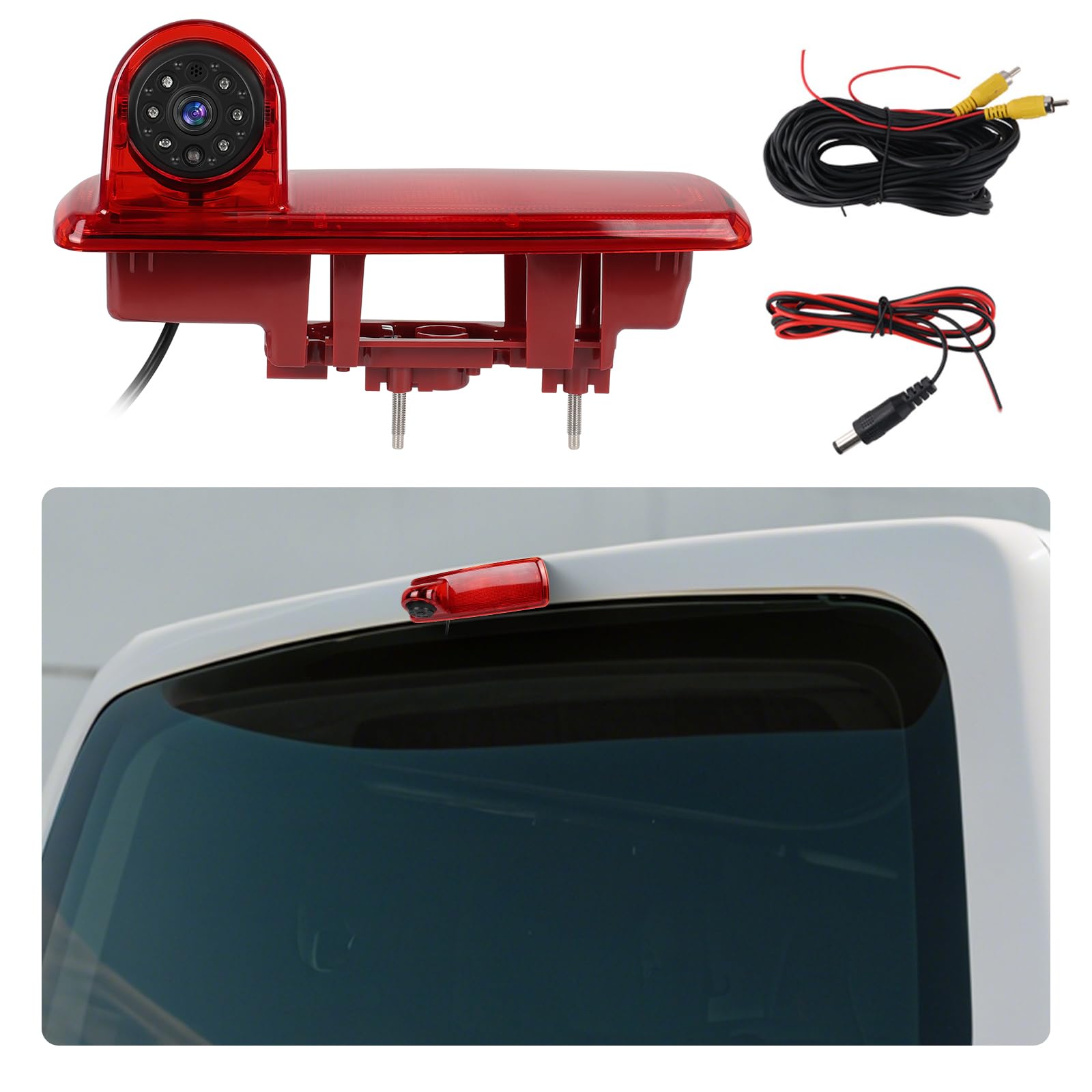 Hodozzy Cámara Trasera para Renault Trafic 2014-2017/Opel Vivaro 2014-2017, Cámara de Marcha Atrás Impermeable con Líneas de Aparcamiento, Cámara Marcha Atrás Visión Nocturna Coche 12 V con Cable
