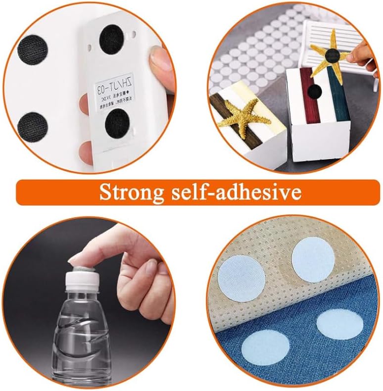 Sticker Self Adhesive Fastener Tape Dots 10/15/20/25/30mm Strong Glue Sticker Disc White Black Round Hook Loop Tape