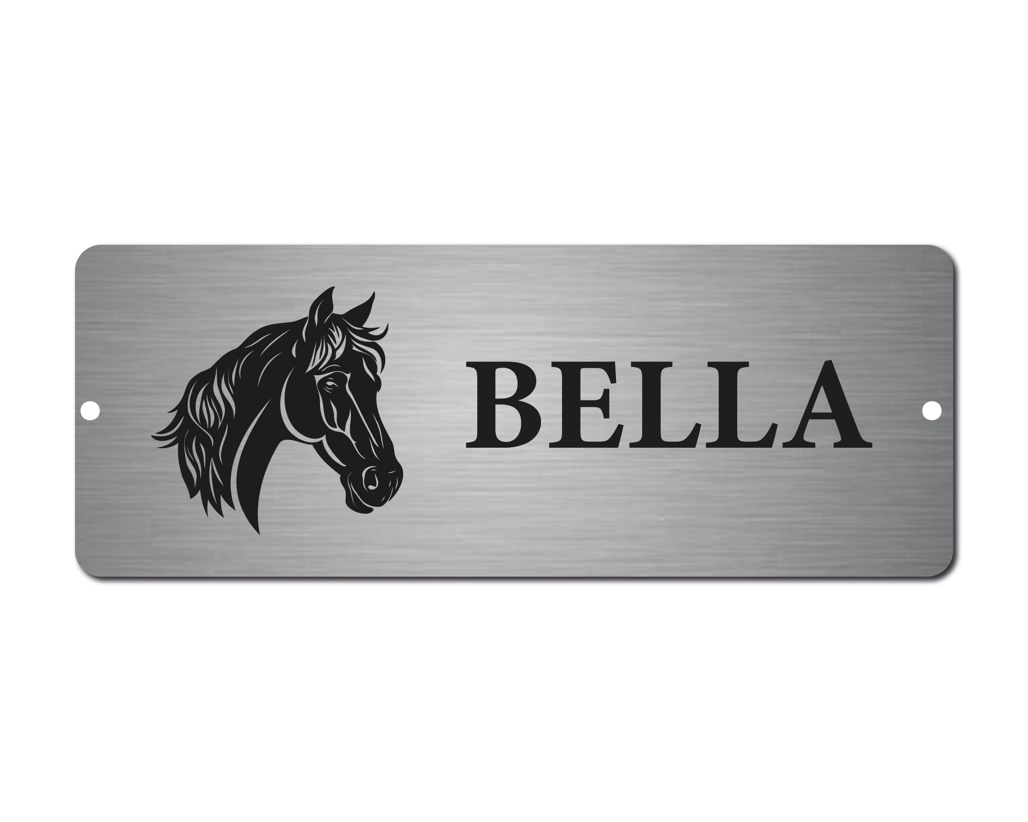 Personalised Stable Door Sign, Aluminium Horse Name Plate, 20 x 7.5 cm