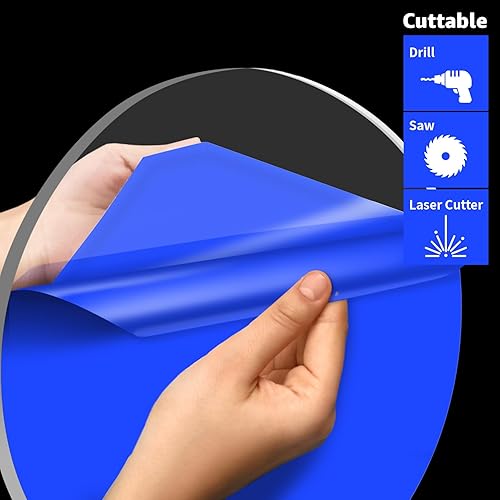 Miniatura 7 de Art3d 2 hojas redondas de acrílico transparente de 18 pulgadas, 6 pulgadas de diámetro, disco de plexiglás redondo, panel de PET circular para