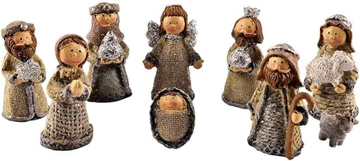 DUE ESSE SRL Box 9 PZ STATUINE PRESEPE NATIVITA' in Resina 8 CM