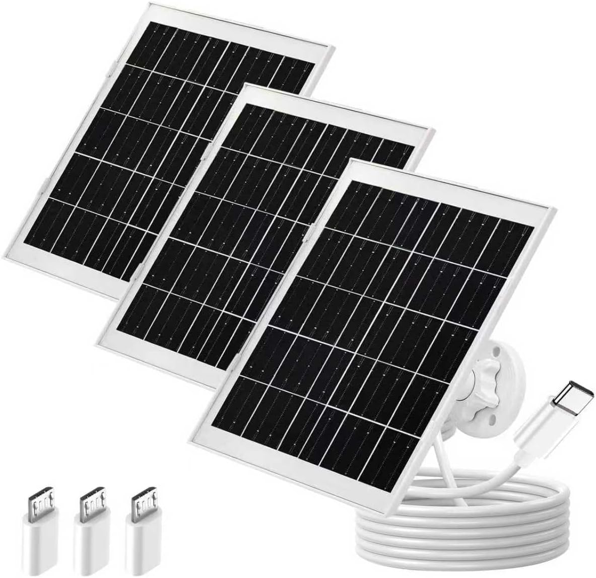 3 Pack Solar Panel Charger Compatible with Arlo Essential 2K Outdoor 2 Gen 3rd Gen, 2025/Essential XL Camera (2 Gen)/Essential Spotlight, Arlo Pro 6th Gen - 7W Power 10ft typeC Cable