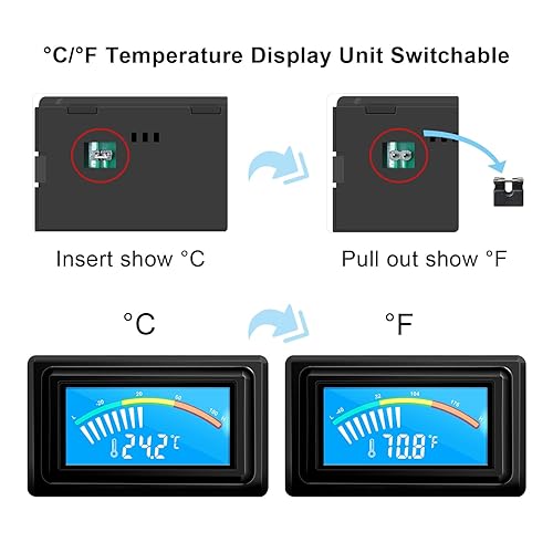 Miniatura 2 de KETOTEK Termómetro digital medidor de temperatura, sensor impermeable, sonda para acuario, coche, PC, incubadora, medidor de temperatura, fuente de