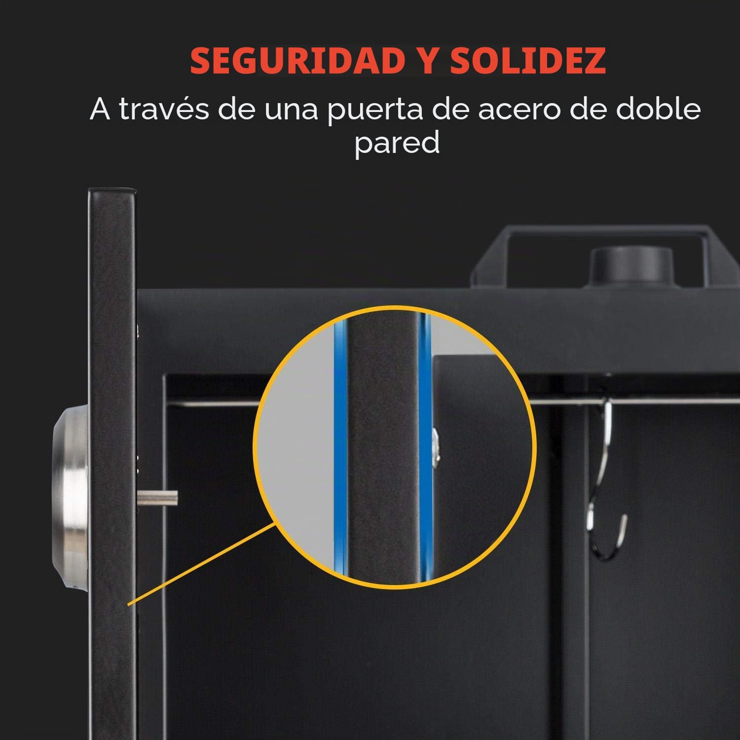 Klarstein Flintstone - Horno ahumador, Black Stainless Steel, 1600 vatios, Termostato regulable, Termómetro integrado, 3 rejillas de ahumado, Puerta de acero inox de doble pared, Gris grafito
