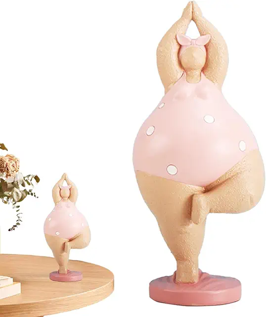 Fat Lady Yoga Statue | Resin Sculpture for Home & Garden Decor | Dikke Dames Beeldjes
