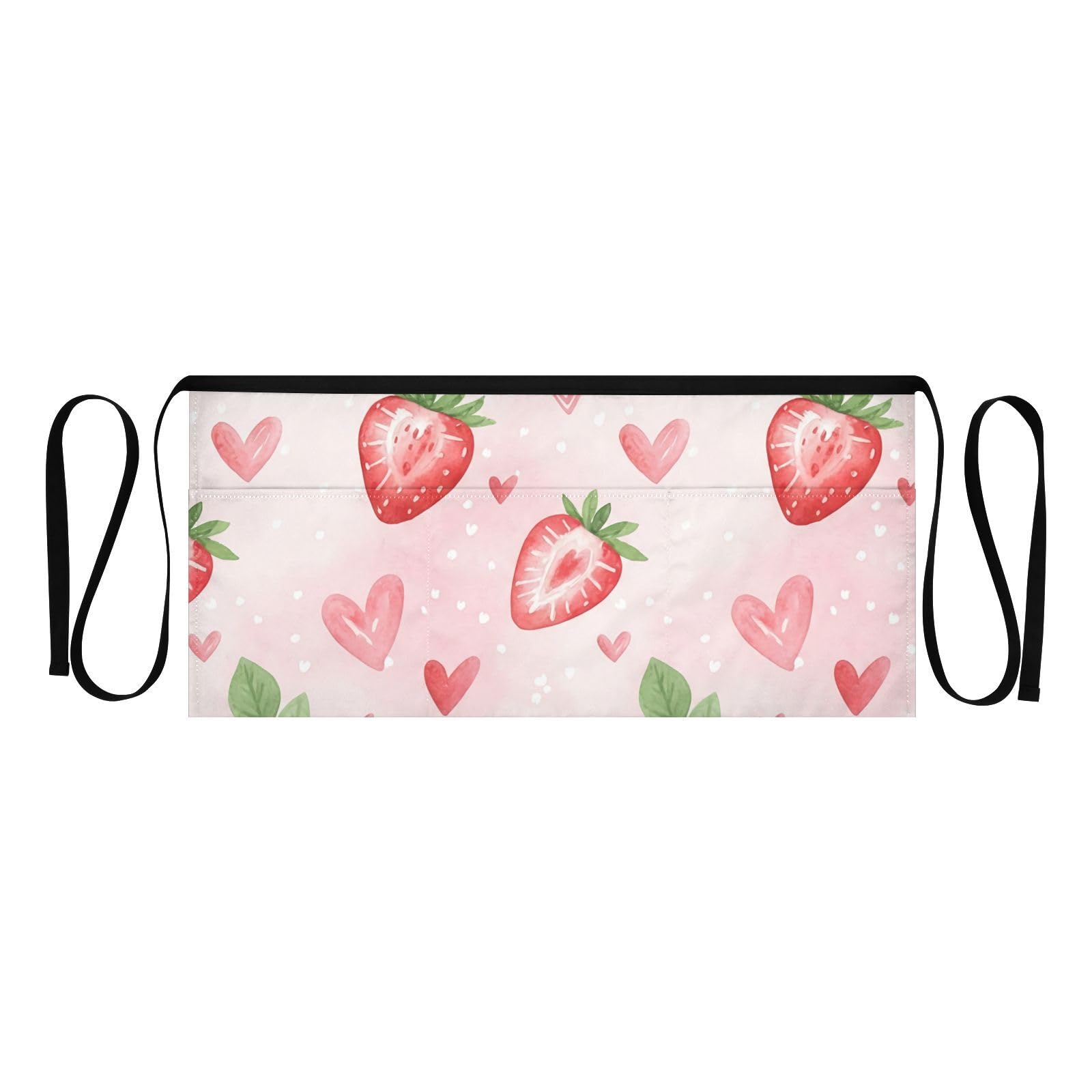 Strawberry Waist Apron with 3 Pockets Half Apron for Servers& Waiters by Wajiw – 25.2 x 11.8 in, Polyester, A85, Model G517619660p1023c1088s2479