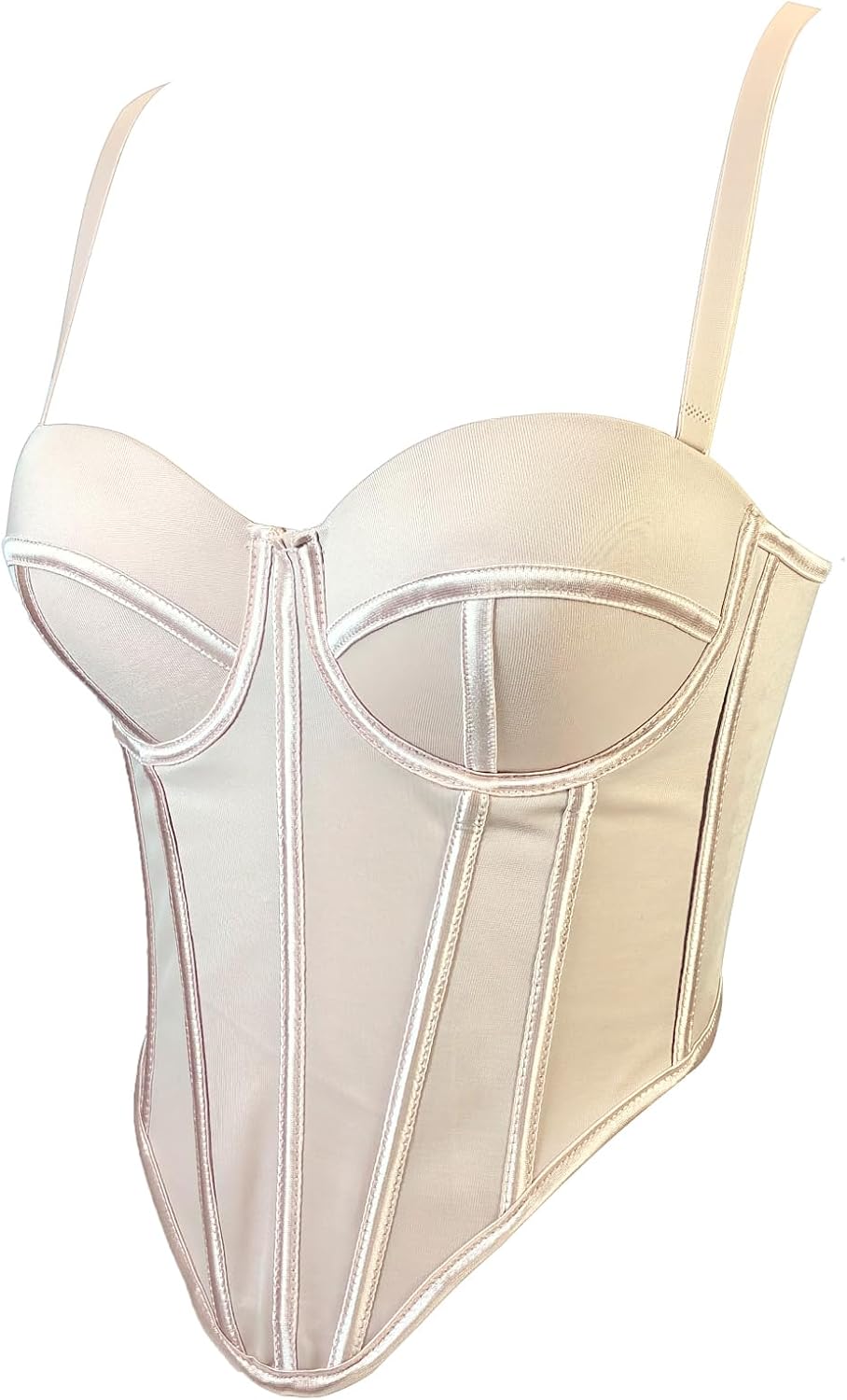 VEENDEO Women's Vintage Strap Party Bustier Corset Top Crop Top Bra Club Party Vest with Detachable Straps