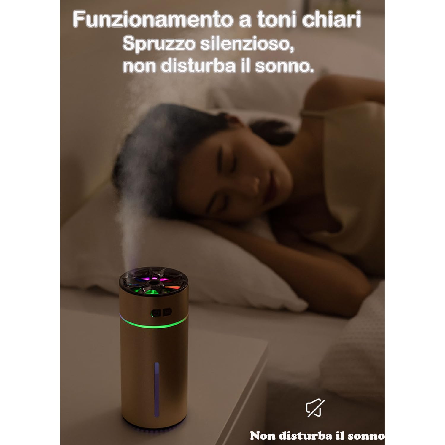 Diffusore d'Aromi Portatile, Umidificatore per Auto a Doppio Spray Intelligente 300 Ml