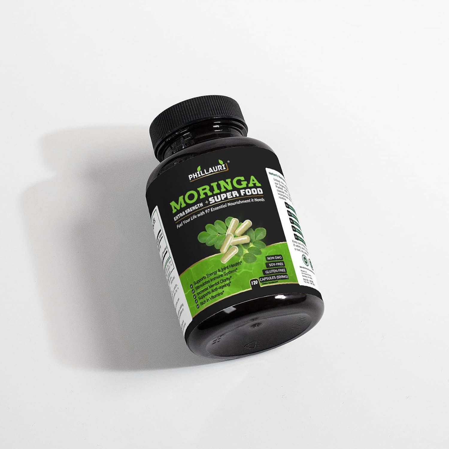 Organic Moringa Powder Capsules | Moringa Leaves Derived from Pure Moringa Powder | 120 Count Moringa Capsule - 600 Capsules (Pack of 5)