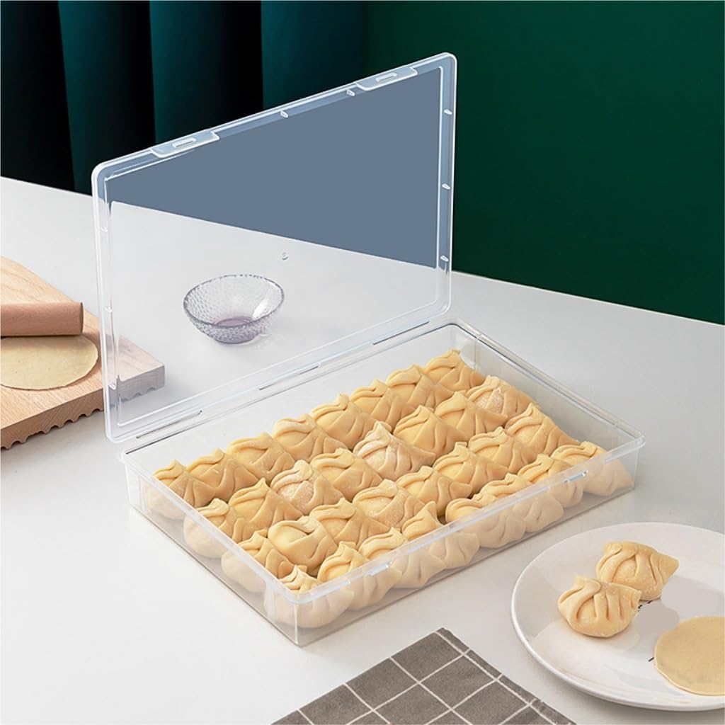 Recipientes para Alimentos Caja de almacenamiento for cocina, refrigerador, congelador, caja sellada for conservación de alimentos frescos, caja de bola de masa Wonton de plástico para Refrigerador Fr