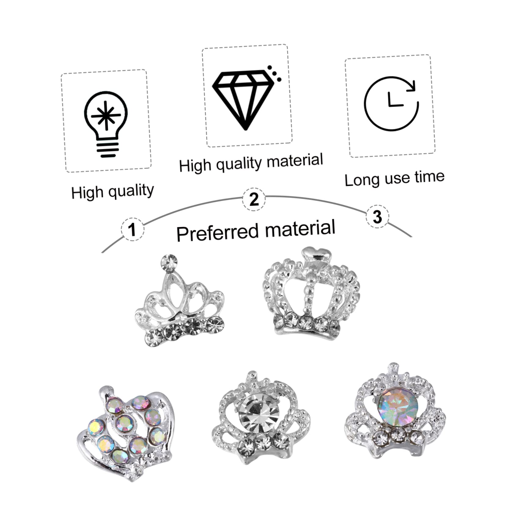 100pezzi Per Unghie Decorazioni Manicure Charms Abbellimenti Per Unghie Rhinestones Per Nail Art Per e Compleanni