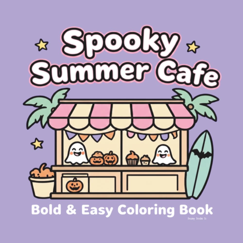 Spooky Summer Café Bold & Easy Coloring Book