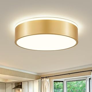Dimmable Gold LED Ceiling Light Fixture, 5CCT 2700 K-6000 K Modern Flush...