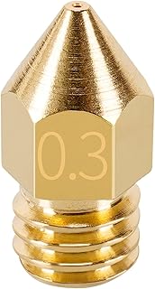 APAAZO 20PCS MK8 Brass Nozzle 0.2/0.3/0.4/0.5/0.6mm Extruder Print Head Nozzle Compatible With 1.75/3.0MM CR10 CR10S Ender-3 3D Printer Parts (Color : 20pcs 0.3mm, Size : For 1.75mm Filament)
