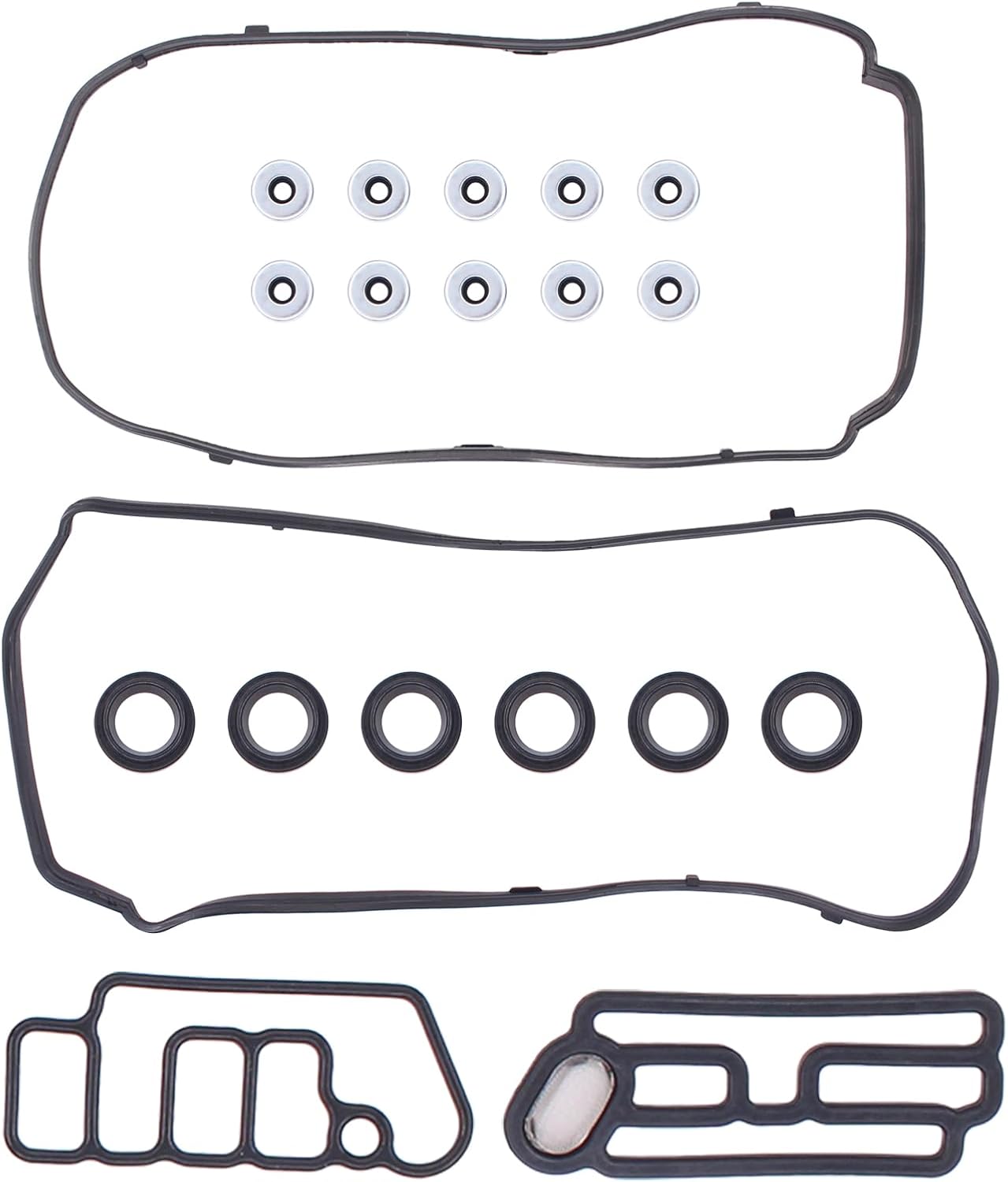 MOTOKU Valve Cover Gasket Set with VTEC Solenoid and Spark Plug Tube Seals