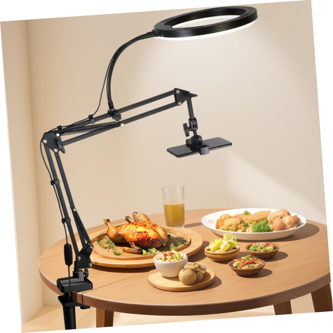 Soporte Ajustable para Teléfono Móvil Negro, Abs y Aleación