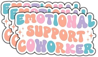 (3Pcs) Emotional Support Coworker Sticker Funny Coworker Sticker Waterproof Vinyl Decal for Laptop Water Bottle Phone Guitar Tumbler Kindle Notebook Gifts for Women Men Size 3x1.6 Inches
