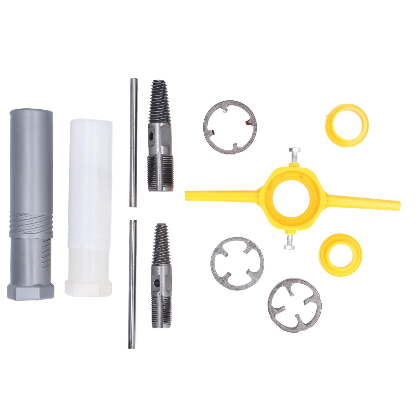 Xolsurg Pipe Threader Plumbing Tool ABS Alloy Steel PVC Thread Maker Tool 1/2in 3/4in 1in NPT Dies T Shape Handle Design Wide Application