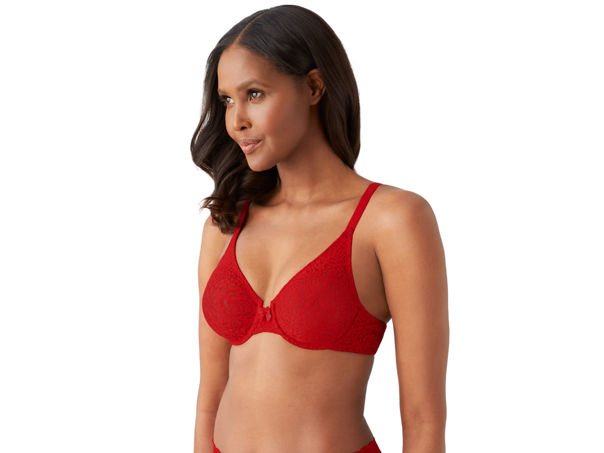 Wacoal Women's Halo Lace Unlined Convertible Underwire Bra, Barbados Cherry, 32C