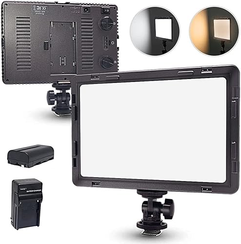 Mcoplus Air-1000b 160pcs Panel de luz suave, luz de video LED portátil, brillo regulable bicolor 3200K-5500K para cámara réflex digital Canon Nikon