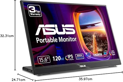 Miniatura 9 de ASUS ZenScreen Monitor portátil 1610 (MB16QHG) - WQXGA (2560 x 1600), IPS, 120Hz, 100% DCI-P3, cuidado de los ojos, soporte en forma de L, montaje