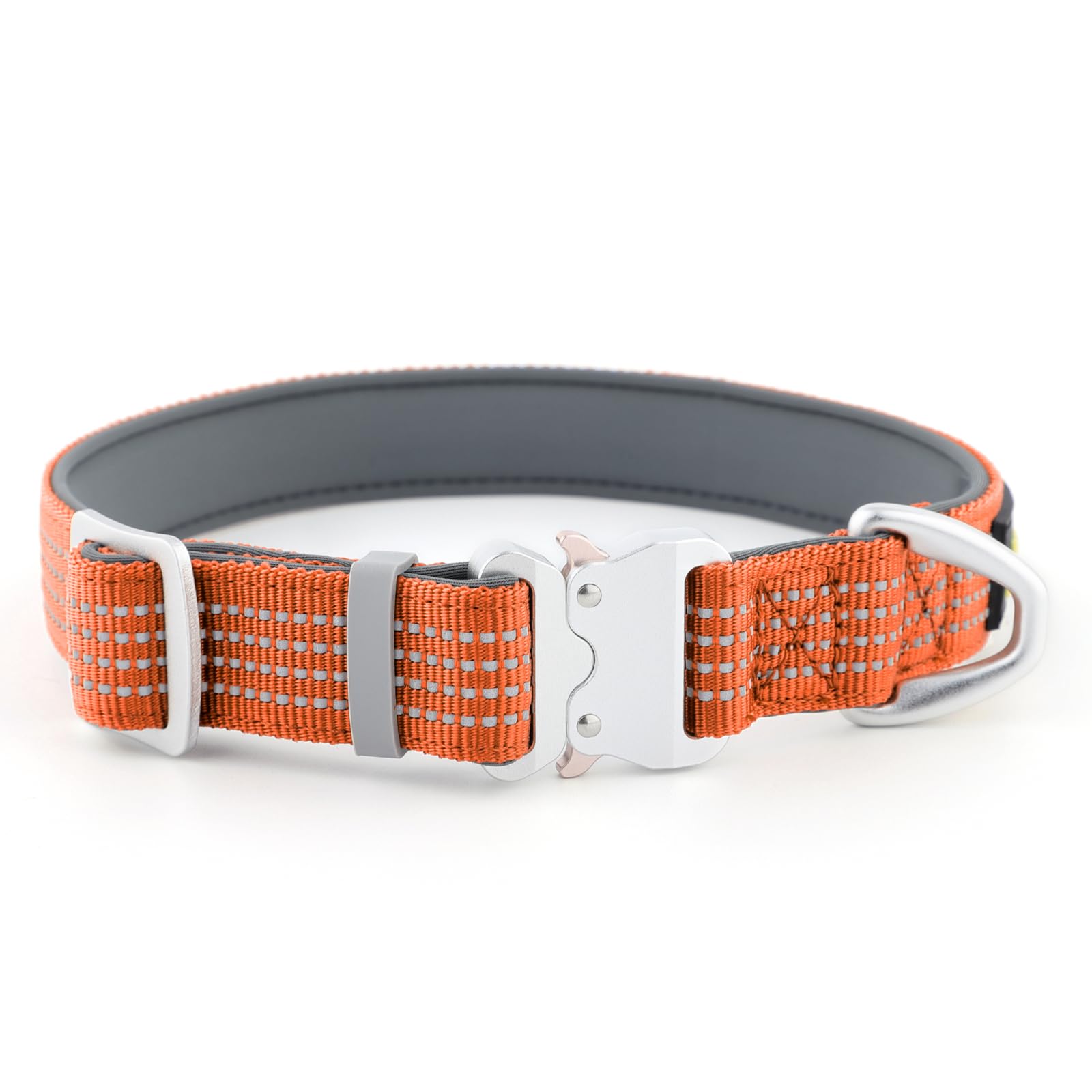 Plutus Pet Reflective Dog Collar with Aviation Aluminum Buckle, Neoprene Padded for comfort Lightweight