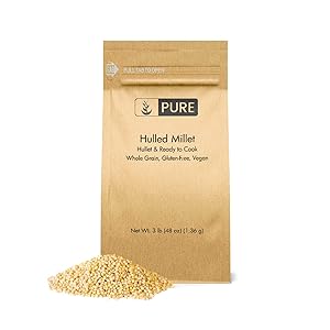 Hulled Millet (3 lbs) by PURE, Gluten-Free, Whole Grain, High in Fiber, Protein-Rich, Healthy Substitute for Rice