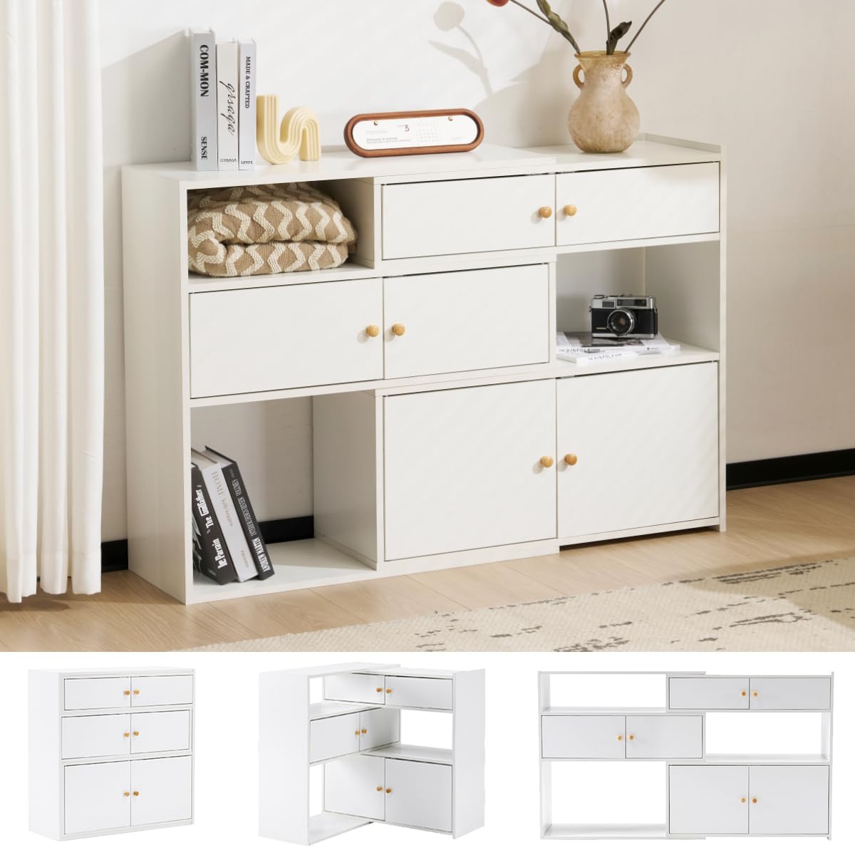 キャビネット サイドボード チェスト 収納棚 リビング収納 35cm×118cm