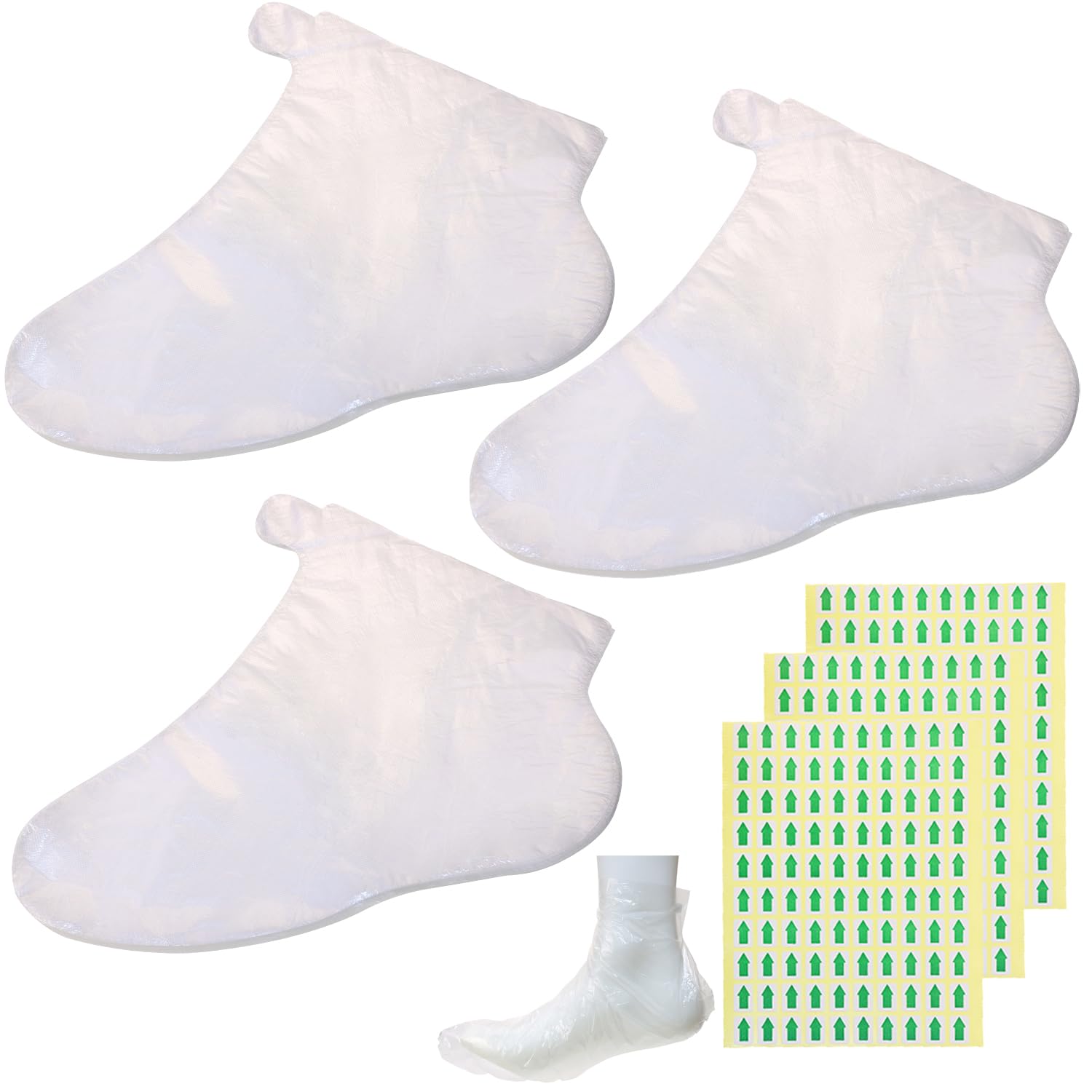 300 calcetines de plástico transparente para hidratar los pies, cera de parafina, revestimientos de baño para bolsas de cuidado de pies, prueba la cubierta de zapatos (calcetín para pies)
