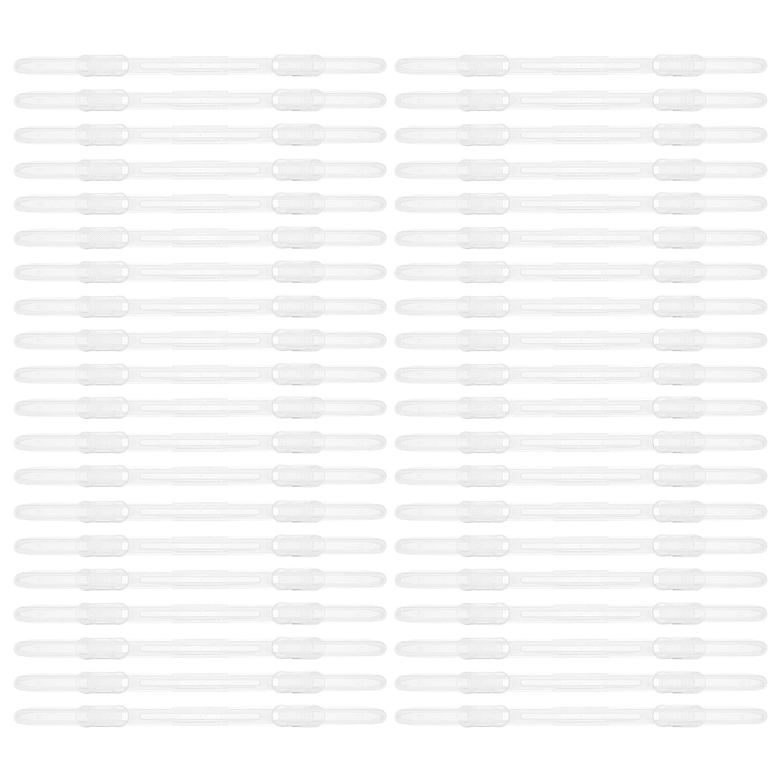 Zerodeko Bandes de Reliure Transparentes 100 Pcs Pinces à Documents à Deux Trous en Plastique Attaches pour Feuilles Mobiles Accessoires de Classement Pratiques pour Bureau et École